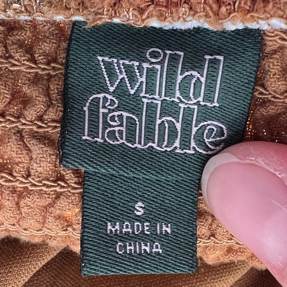 Wild Fable Cropped Ribbed Long Sleeve Top